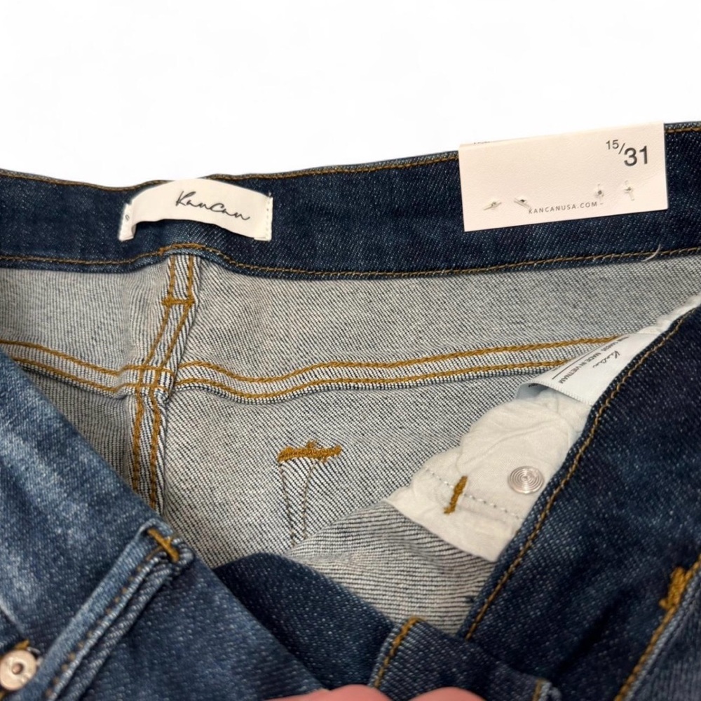 KanCan Sophia High Rise Ankle Skinny Women 15/31 Frayed Raw Hem Casual Dark Wash - Picture 2 of 8